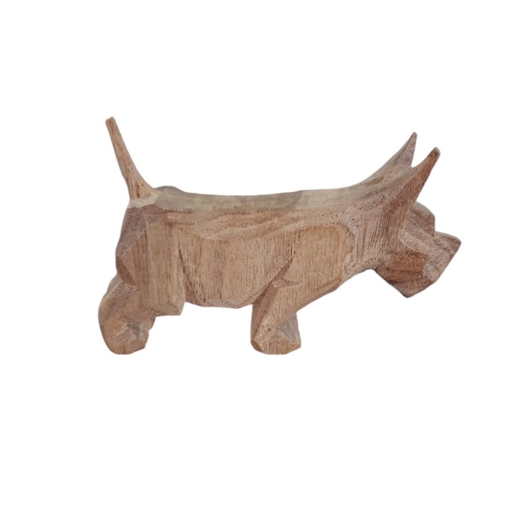 Primitive Wood Scottish Terrier Handcraved Detailed Set Of 3 MCM ~ Pre-Owned - Picture 13 of 16